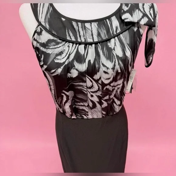 AB Studio Black & White Floral Dress - Picture 8 of 8